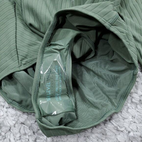 Sea Level Vesper Long Sleeve One Piece Ribbed Zip Swimsuit Size 12 Sage Green - Picture 9 of 12